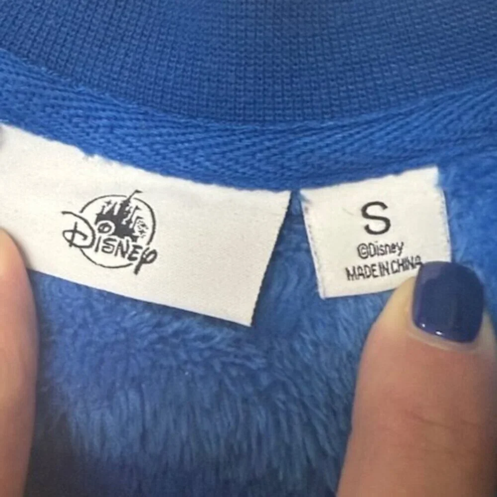 Disney Parks Donald Duck Plush Fleece Pullover Sweatshirt Velour Adult Small - Picture 4 of 9